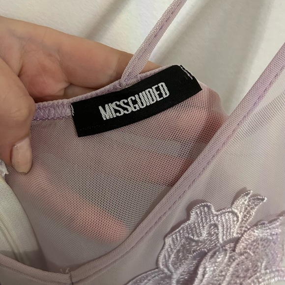 Mesh top purple body on dress - misguided - Picture 3 of 3